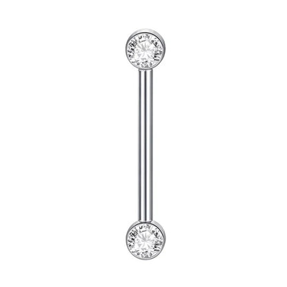 Hypoallergenic Titanium Nipple Barbell with Sparkling CZ Crystal - Versatile & Elegant
