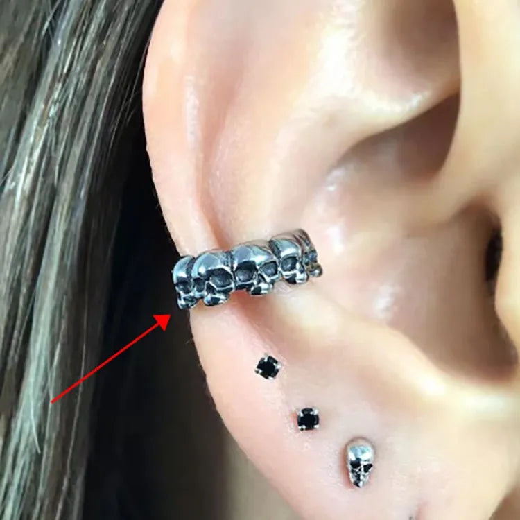 Kiss Jewelry Punk Sword Gothic Kinitial Piercing Earrings for Women Men Goth Crystal Ear Jacket Dagger Stud Earrings Jewelry