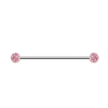 1PC Industrial Piercing Barbells Jewelry Stainless Steel CZ Heart Ball Pearl Cartilage Helix Earring Body Piercing for Women Men
