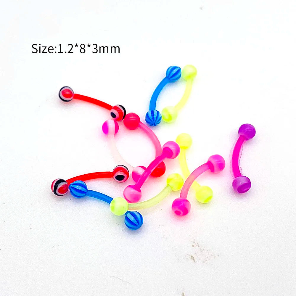 Versatile Acrylic Body Piercing Set - Transparent Barbell Rings for Lips, Ears, Nose, and More