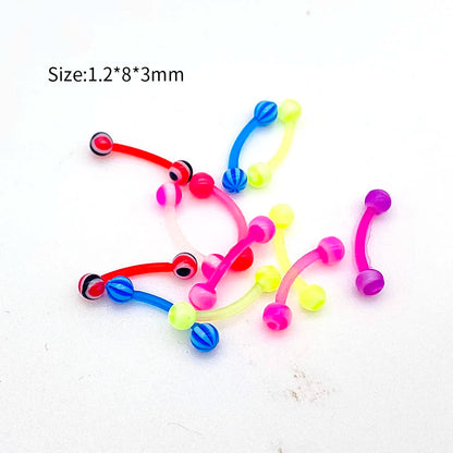 Versatile Acrylic Body Piercing Set - Transparent Barbell Rings for Lips, Ears, Nose, and More