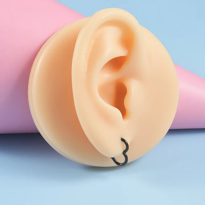 1pcs Stainless Steel Heart Shape Clicker Ear Tragus Cartilage Daith Helix Lobe Earrings Septum Nose Ring Body Piercing Jewelry