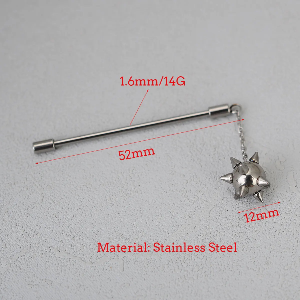 1PC Surgical Steel Industrial Piercing Jewelry With Chain Tassel Bridge Piercing Barbell Earrings Scaffold Bar for Women Men 16G