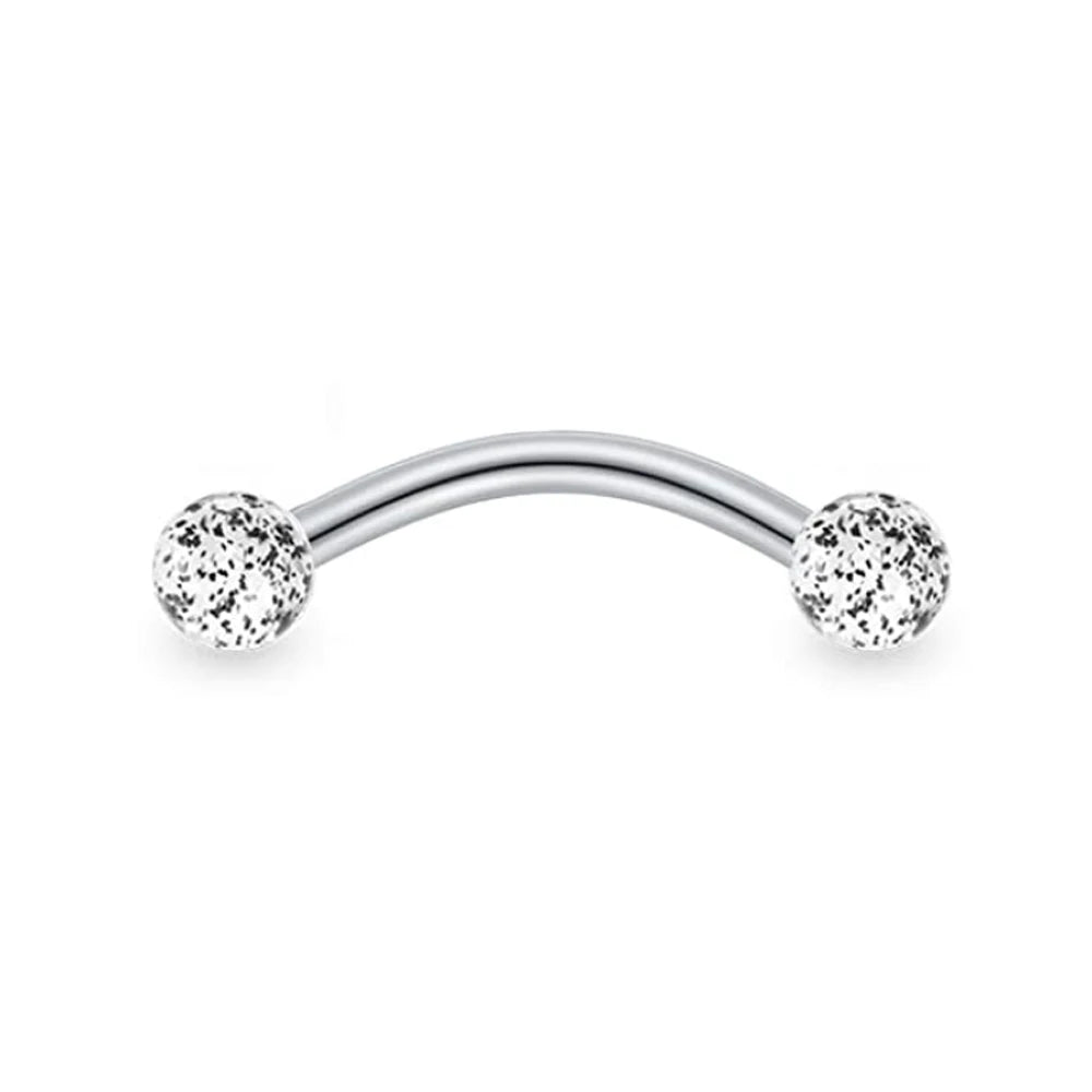 WKOUD Curved Barbell Stainless Steel Snake Eyes Eyebrow Ear Navel Lip Tongue Rings Nipplerings Nipple Ring Body Piercing Jewelry