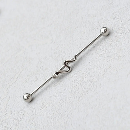 1PC Industrial Piercing Barbells Jewelry Stainless Steel CZ Heart Ball Pearl Cartilage Helix Earring Body Piercing for Women Men