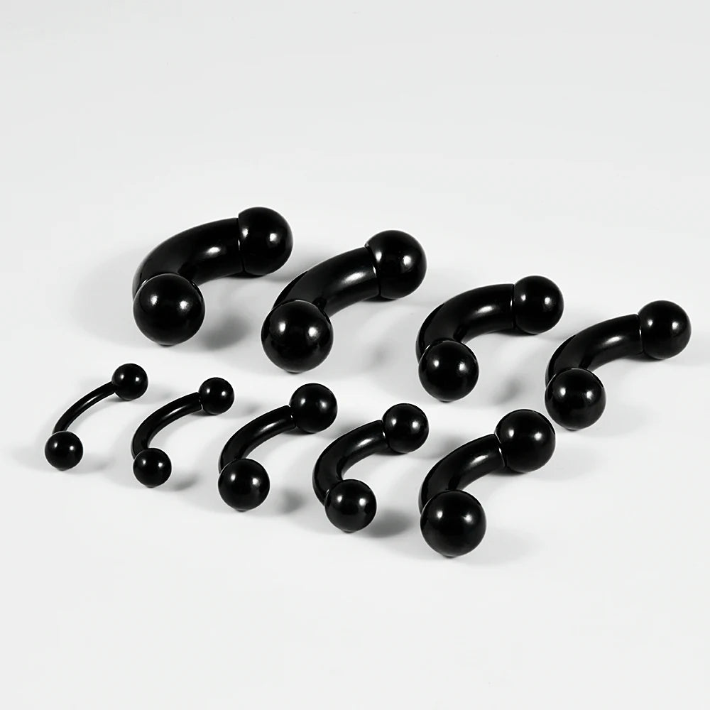 1PCS Surgical Steel Big Size Curved Ring Large Gauge Tongue Curved barbell Curved Banana Gauge Man Body Piercing Jewelry