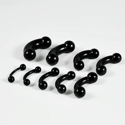 1PCS Surgical Steel Big Size Curved Ring Large Gauge Tongue Curved barbell Curved Banana Gauge Man Body Piercing Jewelry