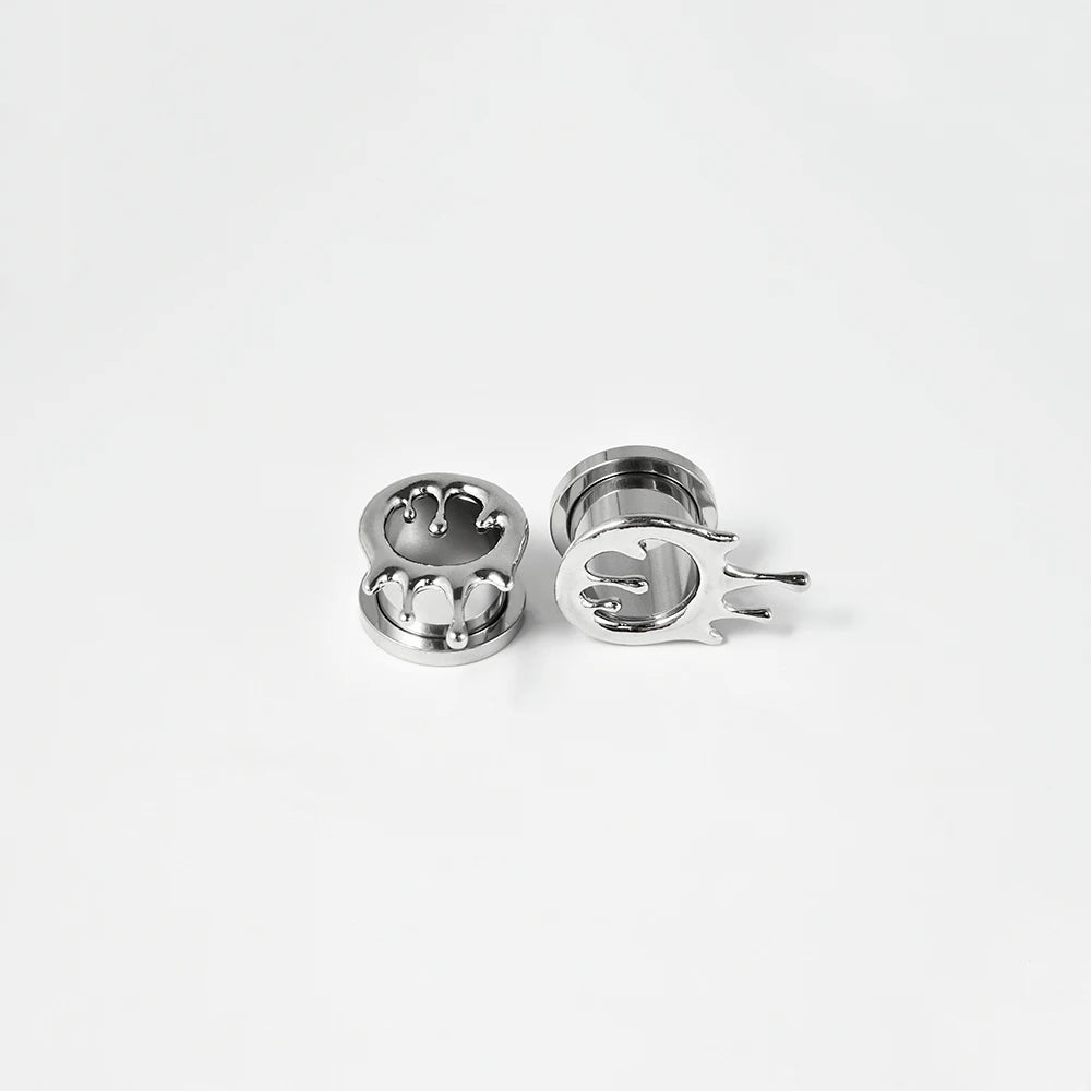 Dreamlee Heart Zircon Ear Tunnel Plug - Stainless Steel Body Piercing Jewelry for Versatile Style