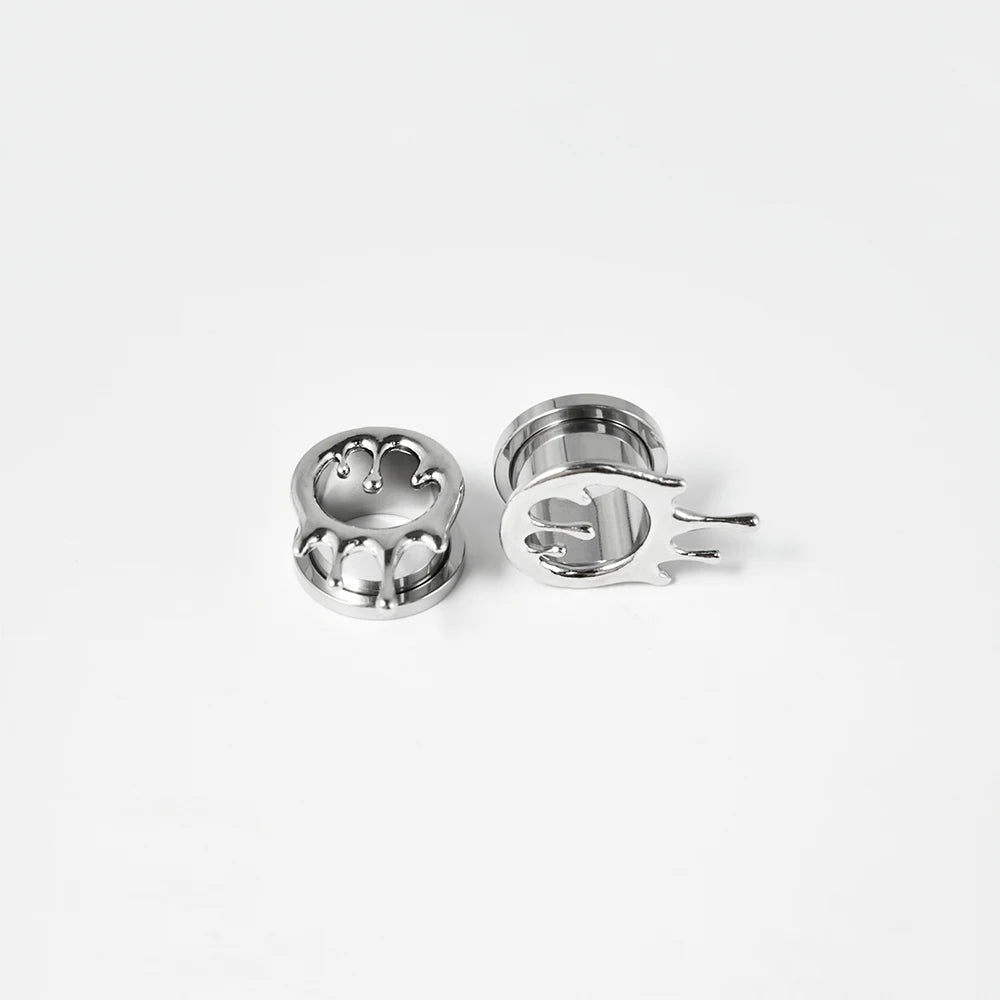 Dreamlee Heart Zircon Ear Tunnel Plug - Stainless Steel Body Piercing Jewelry for Versatile Style