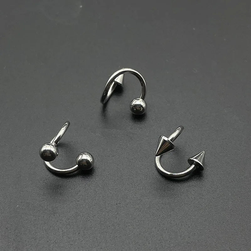 Versatile Stainless Steel Horseshoe Ring - Septum, Lip, Tragus Piercing