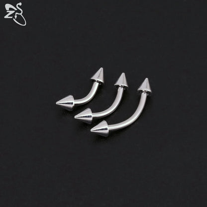 Versatile Black Stainless Steel Long Spike Eyebrow Ring for Any Occasion