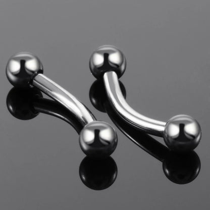 Implant Titanium Curved Barbells Eyebrow Rings Piercing Curved Bar Banana Rook Ear Cartilage Helix Tragus Body Piercing Jewelry