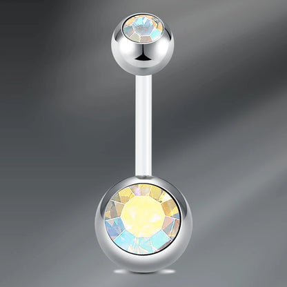 1Pcs Navel Barbell Body Jewelry CZ Belly Button Rings, UV Belly Navel Rings Navel Piercings Jewelry  Belly Barbell Piercing