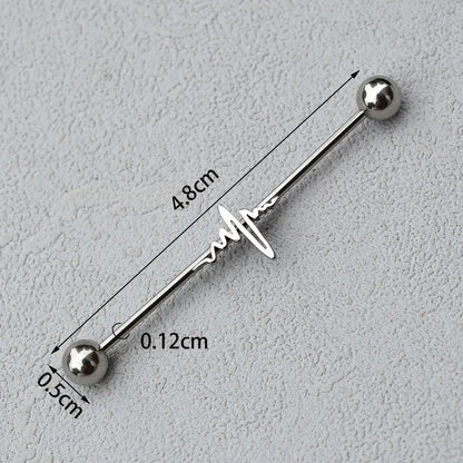 1PC Industrial Piercing Barbells Jewelry Stainless Steel CZ Heart Ball Pearl Cartilage Helix Earring Body Piercing for Women Men