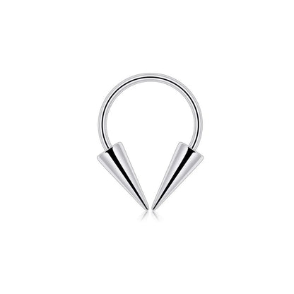 Versatile Stainless Steel Nose Ring Set - Multi-Color 16G Horseshoe Hoop and Spike Septum Piercing Kit