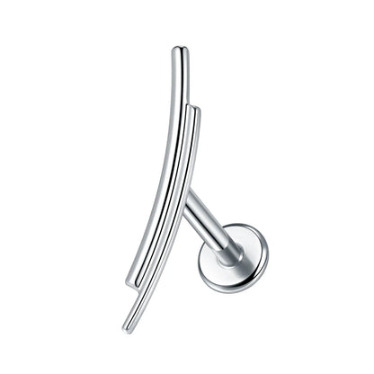 1PC Titanium Ear Cartilage Piercings Flat Back Stud Earring Internal Thread Butterfly Cross CZ Helix Tragus Piercing Jewelry 16G