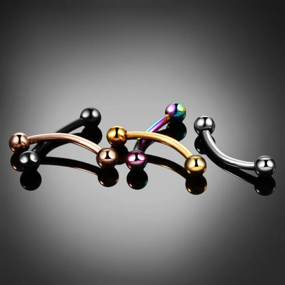 Implant Titanium Curved Barbells Eyebrow Rings Piercing Curved Bar Banana Rook Ear Cartilage Helix Tragus Body Piercing Jewelry