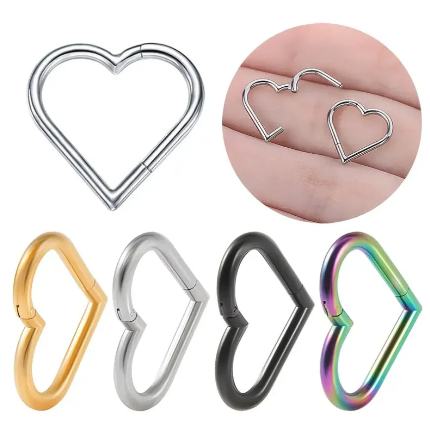 Versatile Stainless Steel Heart-Shaped Piercing for All Occasions
