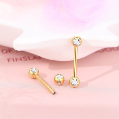 Hypoallergenic Titanium Nipple Barbell with Sparkling CZ Crystal - Versatile & Elegant