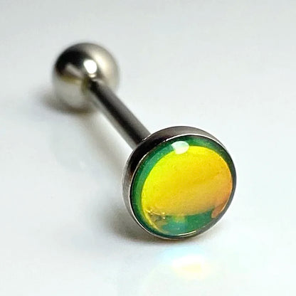 Stainless Steel Tongue Piercing Rings 14G Oil Luminescence Pink Blue Tongue Stud Studs Earrings BCR Piercings Body Jewelry Gifts