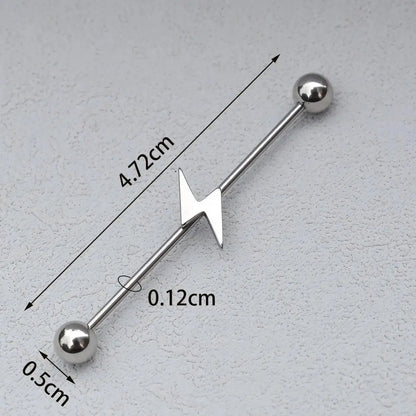 1PC Industrial Piercing Barbells Jewelry Stainless Steel CZ Heart Ball Pearl Cartilage Helix Earring Body Piercing for Women Men