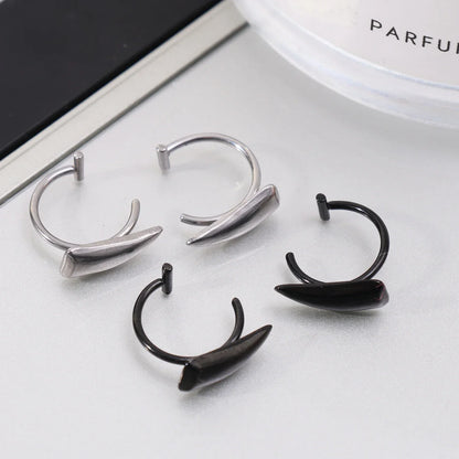 2PCS Gothic Lip Rings - Stainless Steel Fake Piercing Lip Clips for Women