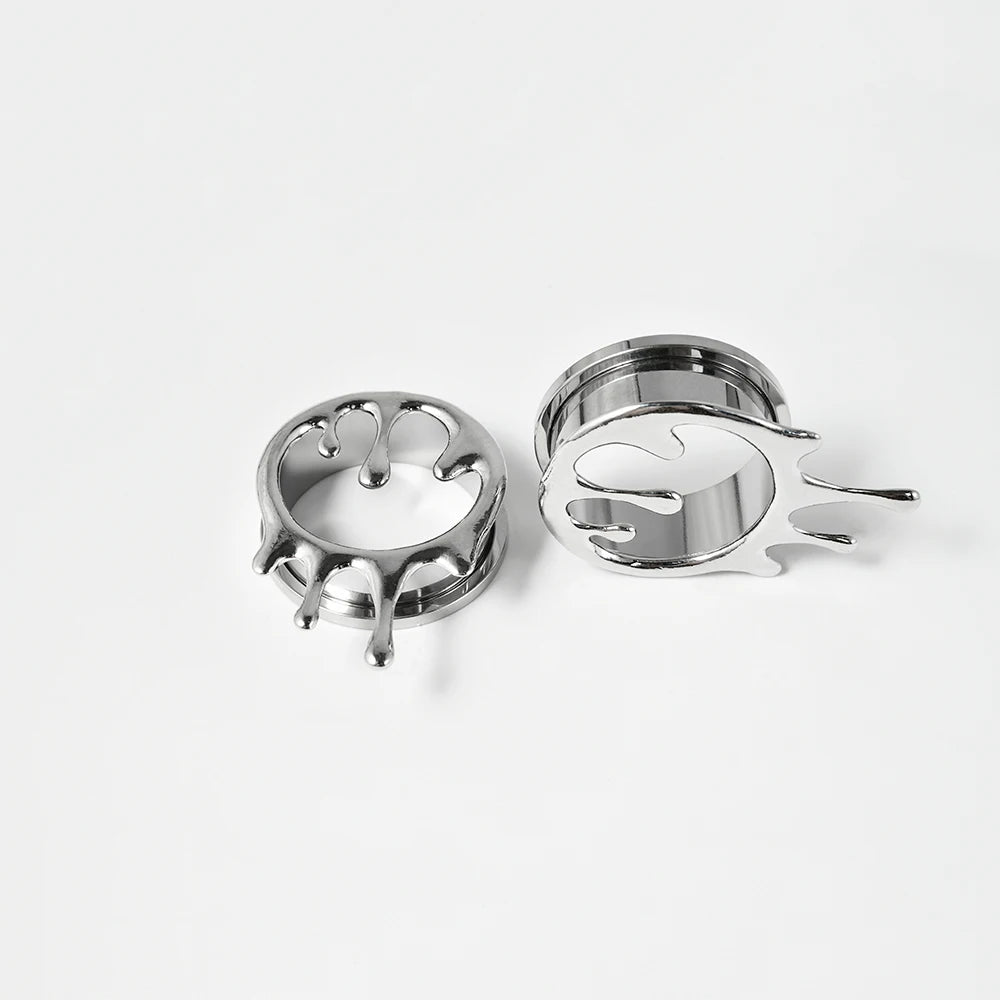 Dreamlee Heart Zircon Ear Tunnel Plug - Stainless Steel Body Piercing Jewelry for Versatile Style