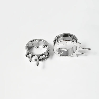 Dreamlee Heart Zircon Ear Tunnel Plug - Stainless Steel Body Piercing Jewelry for Versatile Style