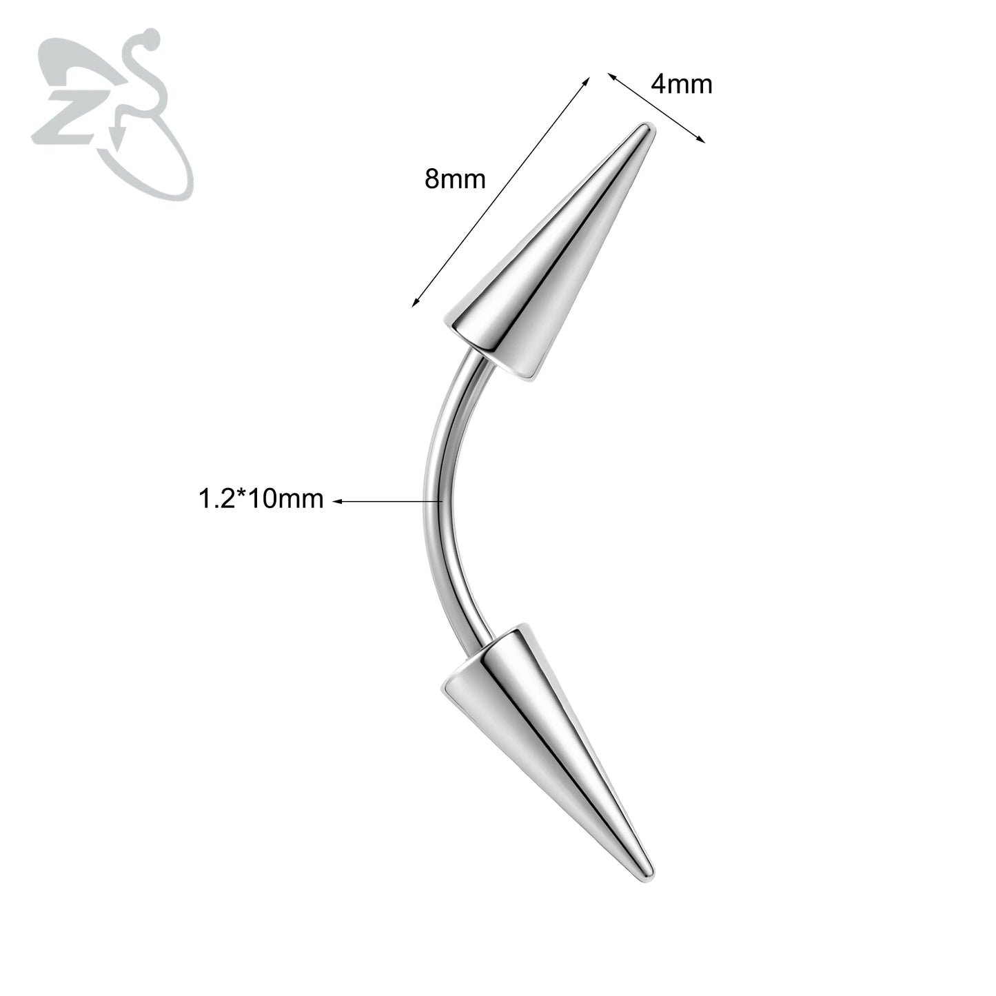 Versatile Black Stainless Steel Long Spike Eyebrow Ring for Any Occasion