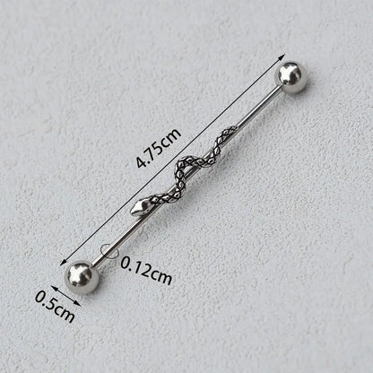 1PC Industrial Piercing Barbells Jewelry Stainless Steel CZ Heart Ball Pearl Cartilage Helix Earring Body Piercing for Women Men