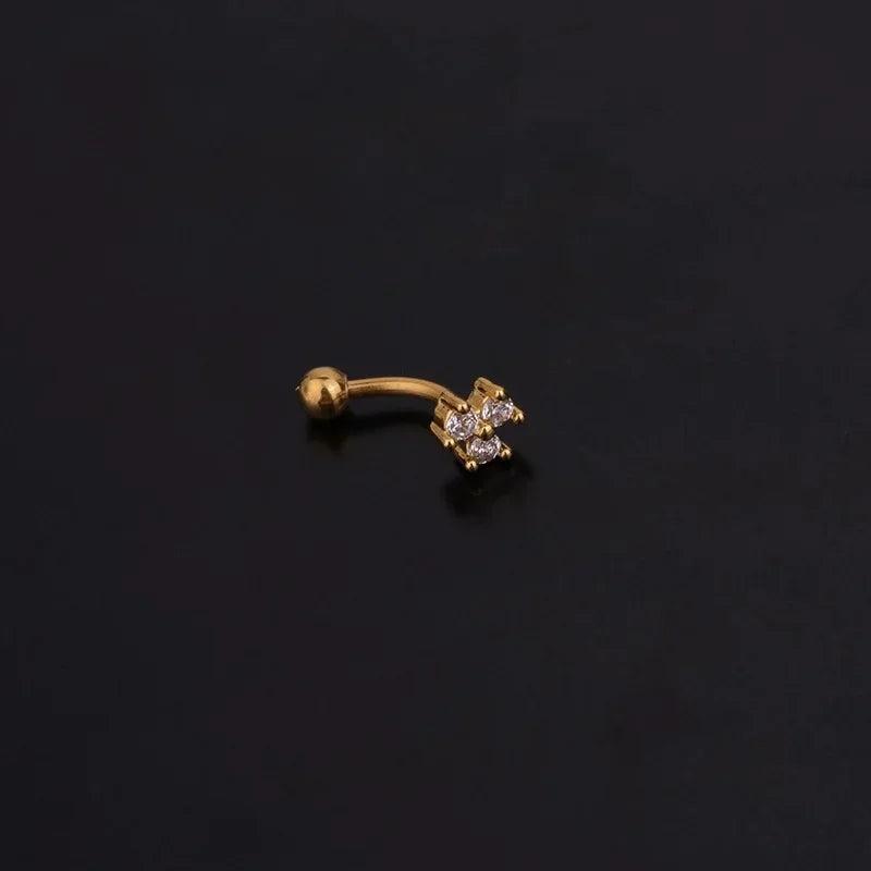 Flower Star Curved  Eyebrow Piercing Bar Colour Ball Barbell Curve Banana Cartilage Ear Piercing