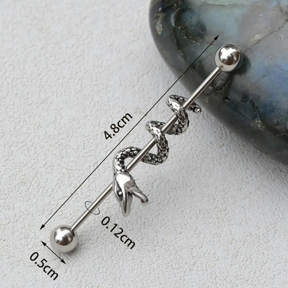 1PC Industrial Piercing Barbells Jewelry Stainless Steel CZ Heart Ball Pearl Cartilage Helix Earring Body Piercing for Women Men