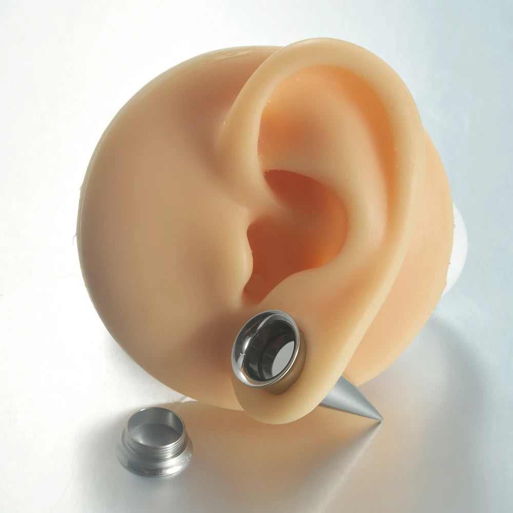 3PCS Unisex 2 in 1 Ear Taper Surgical Steel Screw Fit Interchangeable Ear Tunnel Stretcher Expander Ear Gauges Piercing Earrings