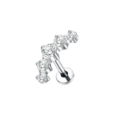 1PC Titanium Ear Cartilage Piercings Flat Back Stud Earring Internal Thread Butterfly Cross CZ Helix Tragus Piercing Jewelry 16G