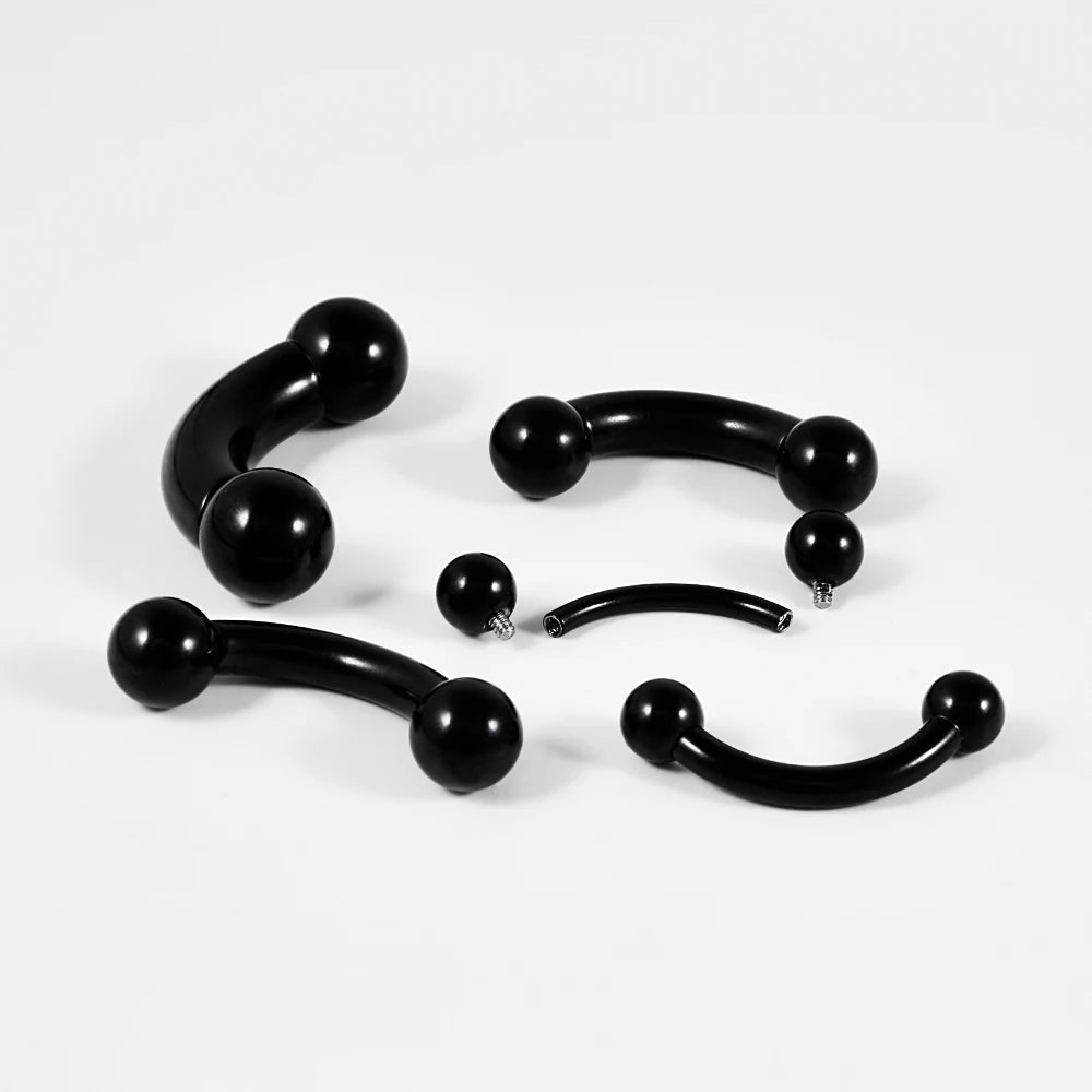 1PCS Surgical Steel Big Size Curved Ring Large Gauge Tongue Curved barbell Curved Banana Gauge Man Body Piercing Jewelry