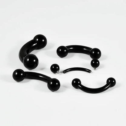 1PCS Surgical Steel Big Size Curved Ring Large Gauge Tongue Curved barbell Curved Banana Gauge Man Body Piercing Jewelry