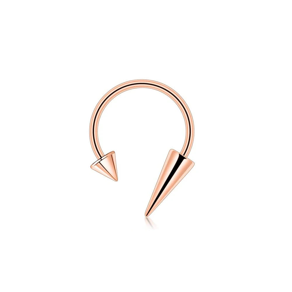 Versatile Stainless Steel Nose Ring Set - Multi-Color 16G Horseshoe Hoop and Spike Septum Piercing Kit
