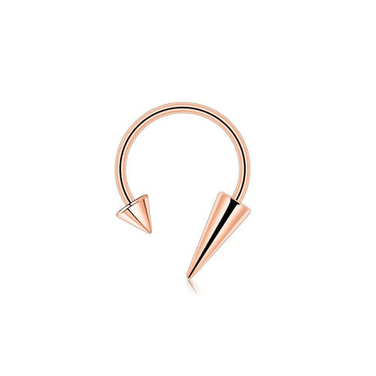 Versatile Stainless Steel Nose Ring Set - Multi-Color 16G Horseshoe Hoop and Spike Septum Piercing Kit