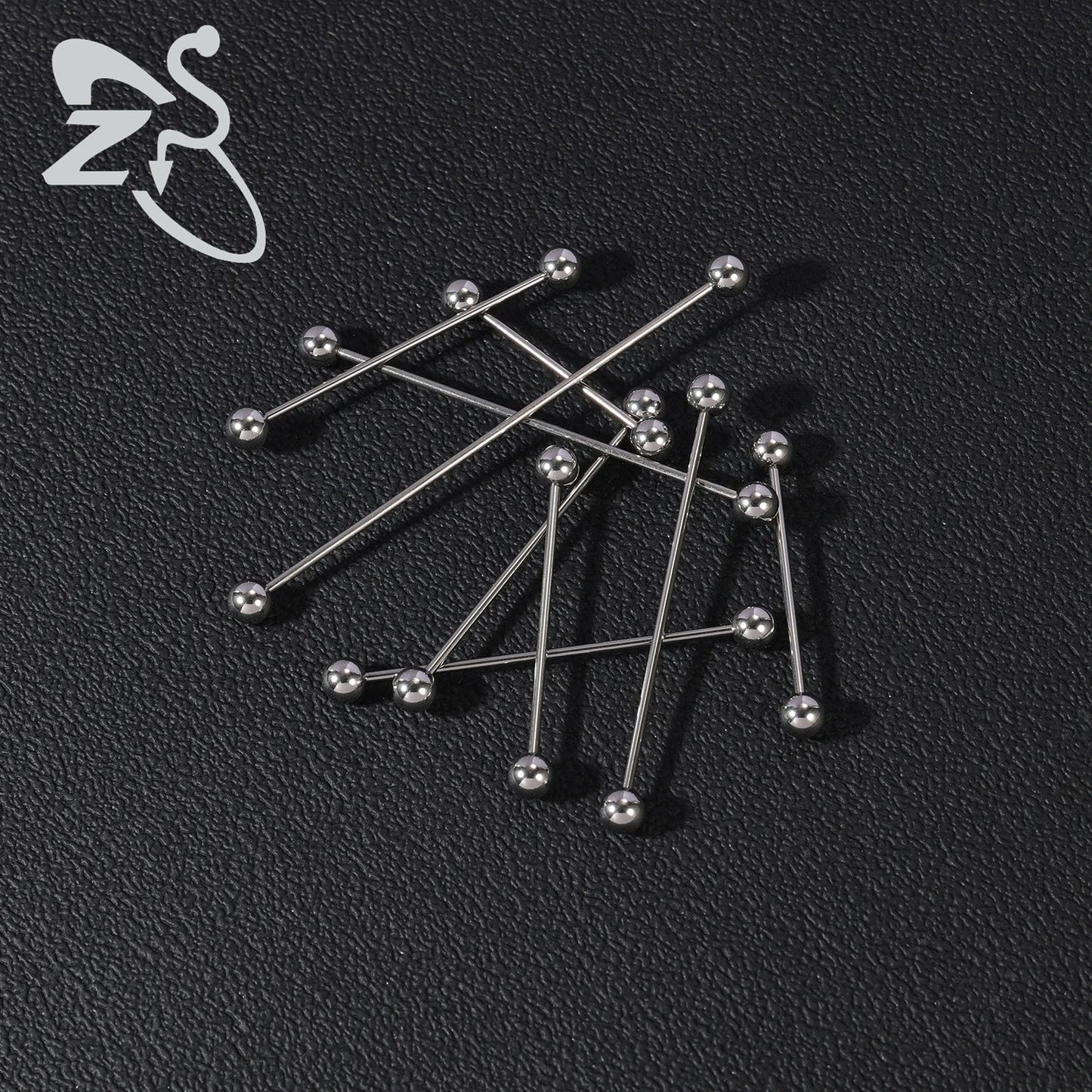 ZS 1PC 16G Stainless Steel Long Industrial Piercing Barbell Cartilage Earring Spike Helix Piercing 24/28/32/35/38/40/45/60mm