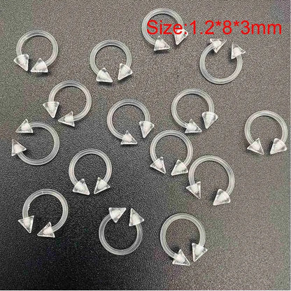 Versatile Acrylic Body Piercing Set - Transparent Barbell Rings for Lips, Ears, Nose, and More