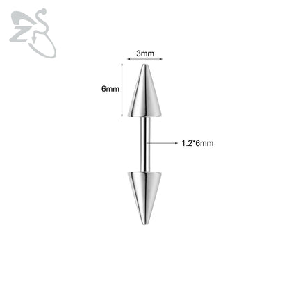 Versatile Black Stainless Steel Long Spike Eyebrow Ring for Any Occasion