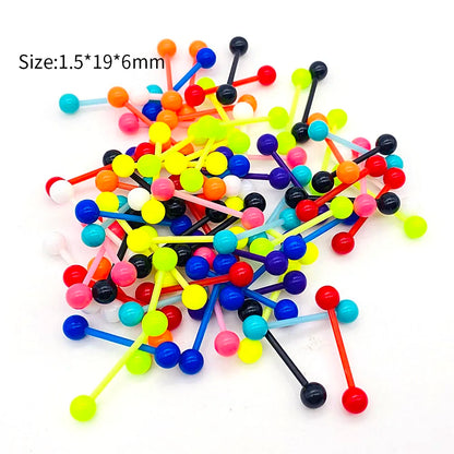 Versatile Acrylic Body Piercing Set - Transparent Barbell Rings for Lips, Ears, Nose, and More