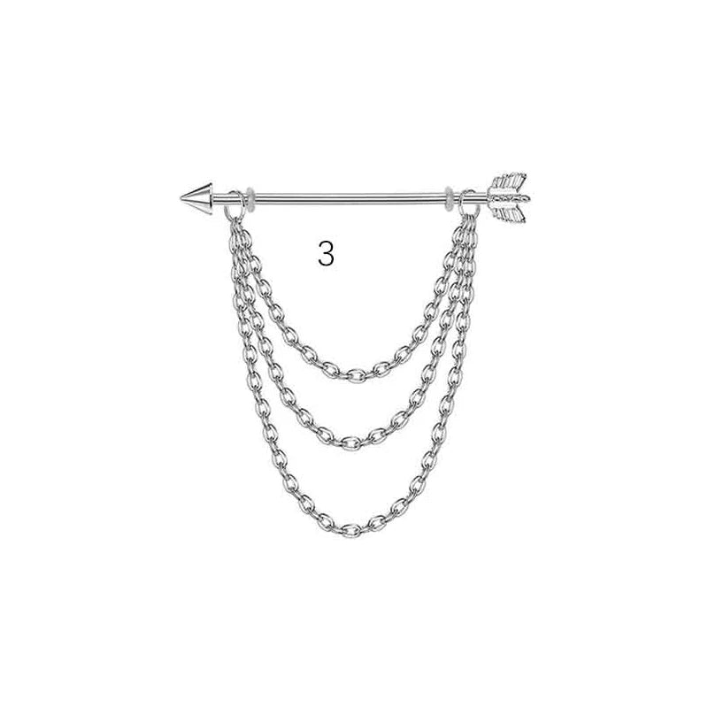 1PCS Stainless Steel dangling Industrial Piercing Barbell 14G Star Industrial Earring Tragus Cartilage Jewelry Industrial Rings