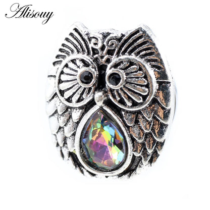 Alisouy 2pcs Stainless Steel Flower Triangle Cone Owl Zircon Star Screw Ear Tunnels Plugs Expander Gauges Body Piercing Jewelry