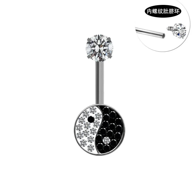 Trendy Stainless Steel Belly Button Ring for Versatile Styles