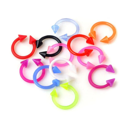 Versatile Acrylic Body Piercing Set - Transparent Barbell Rings for Lips, Ears, Nose, and More