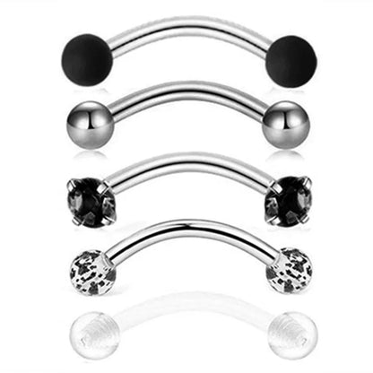 5PCS Crystal Eyebrow Piercing Set Curved Barbell Piercings Rook Earring Bulk Helix Stud Tragus Earrings Cartilage Jewelry Labret