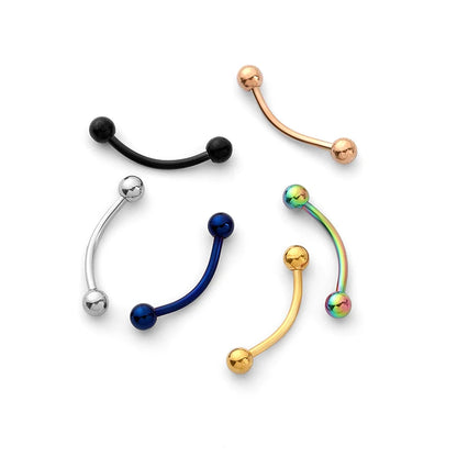6PCS Stainless Steel Curved Barbell Jewelry - Banana Shape Eyebrow/Lip Ring, Helix/Navel/Cartilage Earring for Men Women