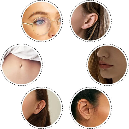 1PC Surgical Steel Piercing Jewelry Curved Barbell Eyebrow Ring Helix Tragus Lip Piercing Daith Rook Earrings for Women
