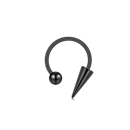 Versatile Stainless Steel Nose Ring Set - Multi-Color 16G Horseshoe Hoop and Spike Septum Piercing Kit